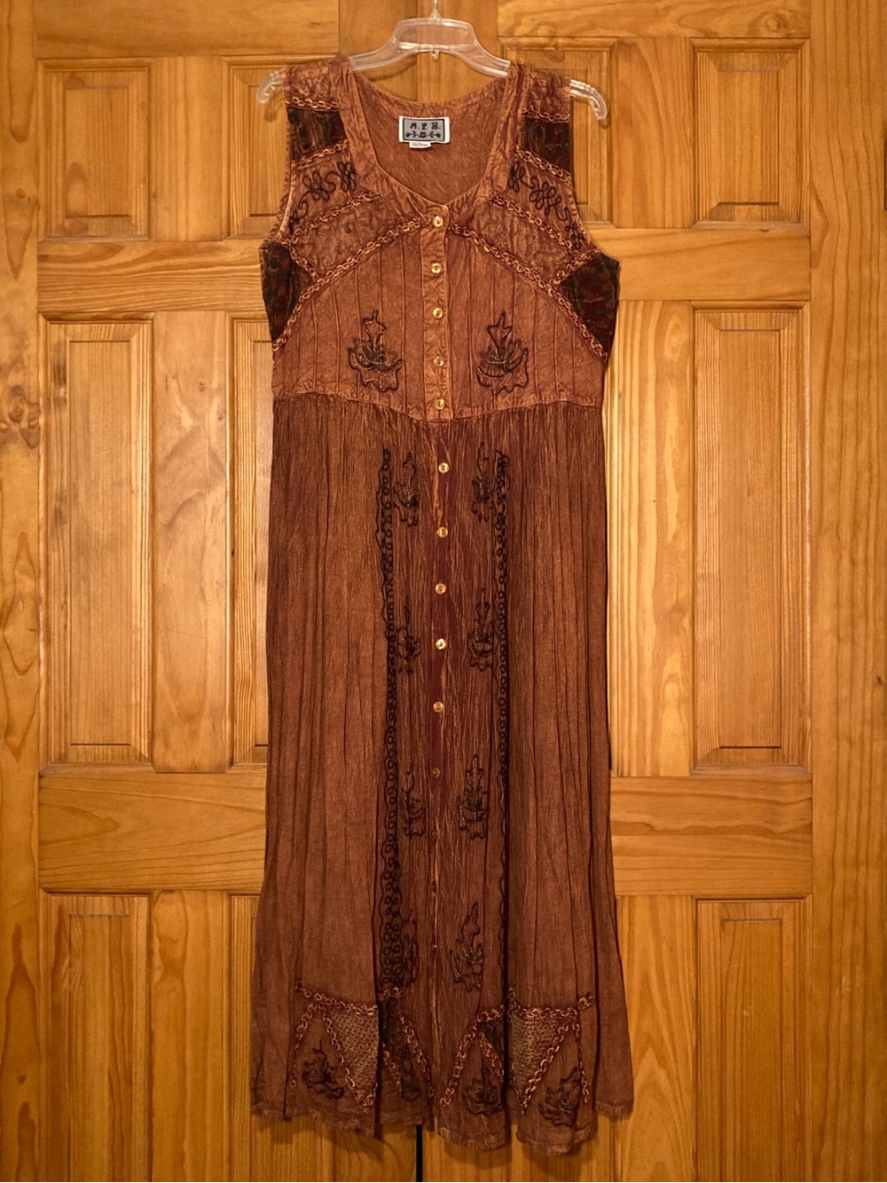 EUC M.P.H Vintage 80s 90s Dress Sleeveless Maxi Brown Size L Large